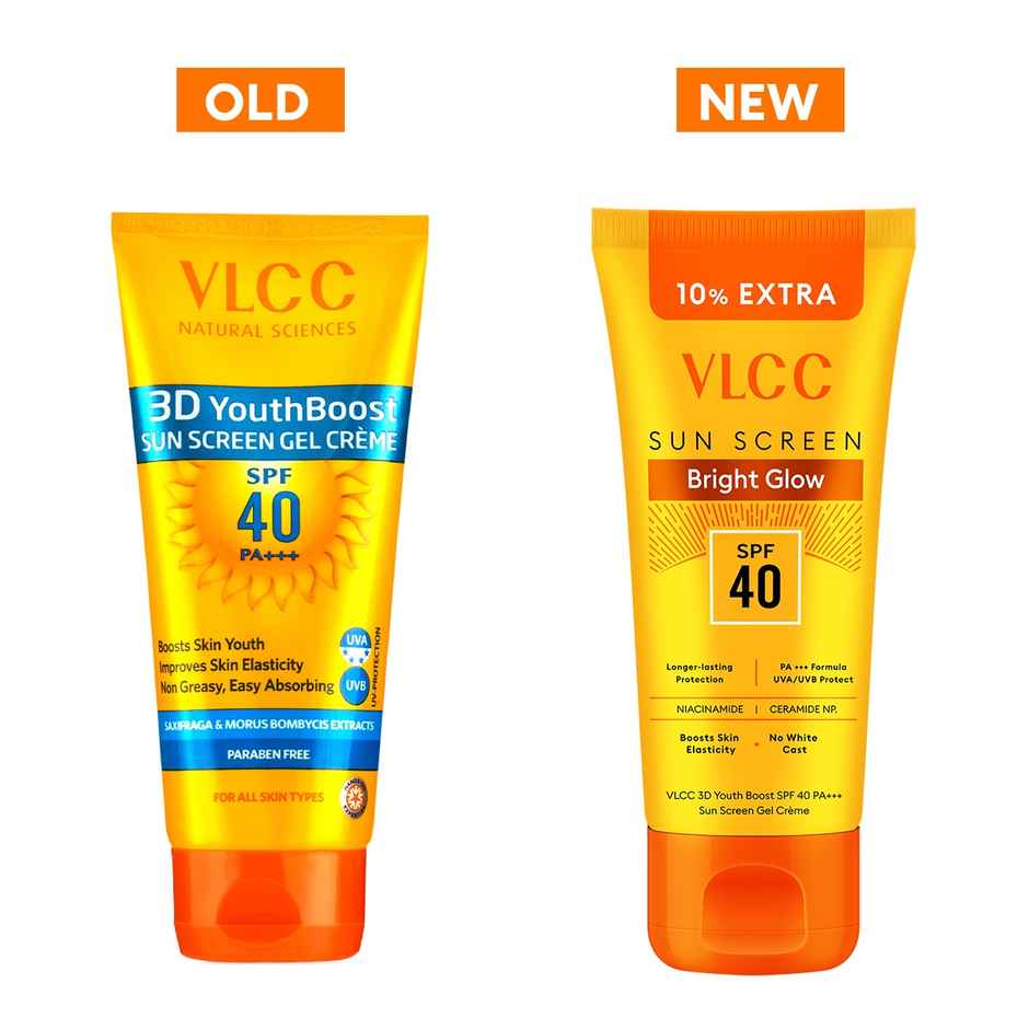 VLCC Bright Glow 3D Youth Boost SPF 40 PA+++ Sunscreen Gel Cream