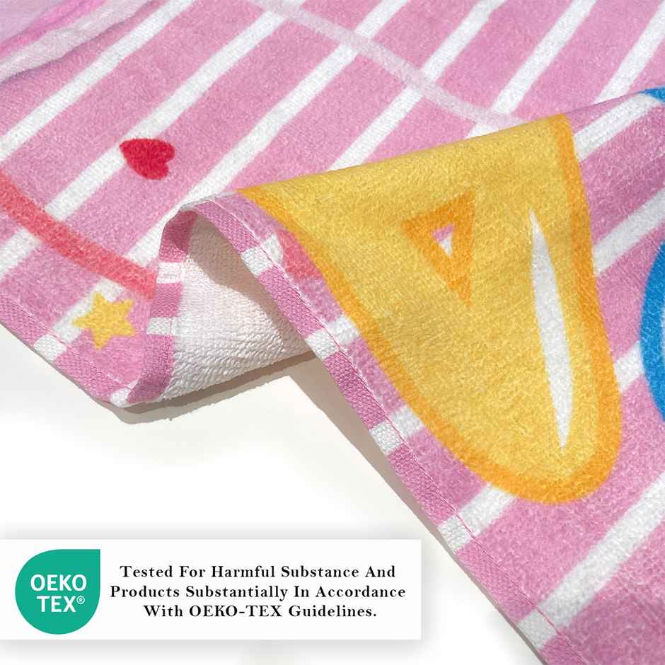 Sassoon Peppa Pig Cotton Bath Towel For Kids | Pink | 60 x 120 cm