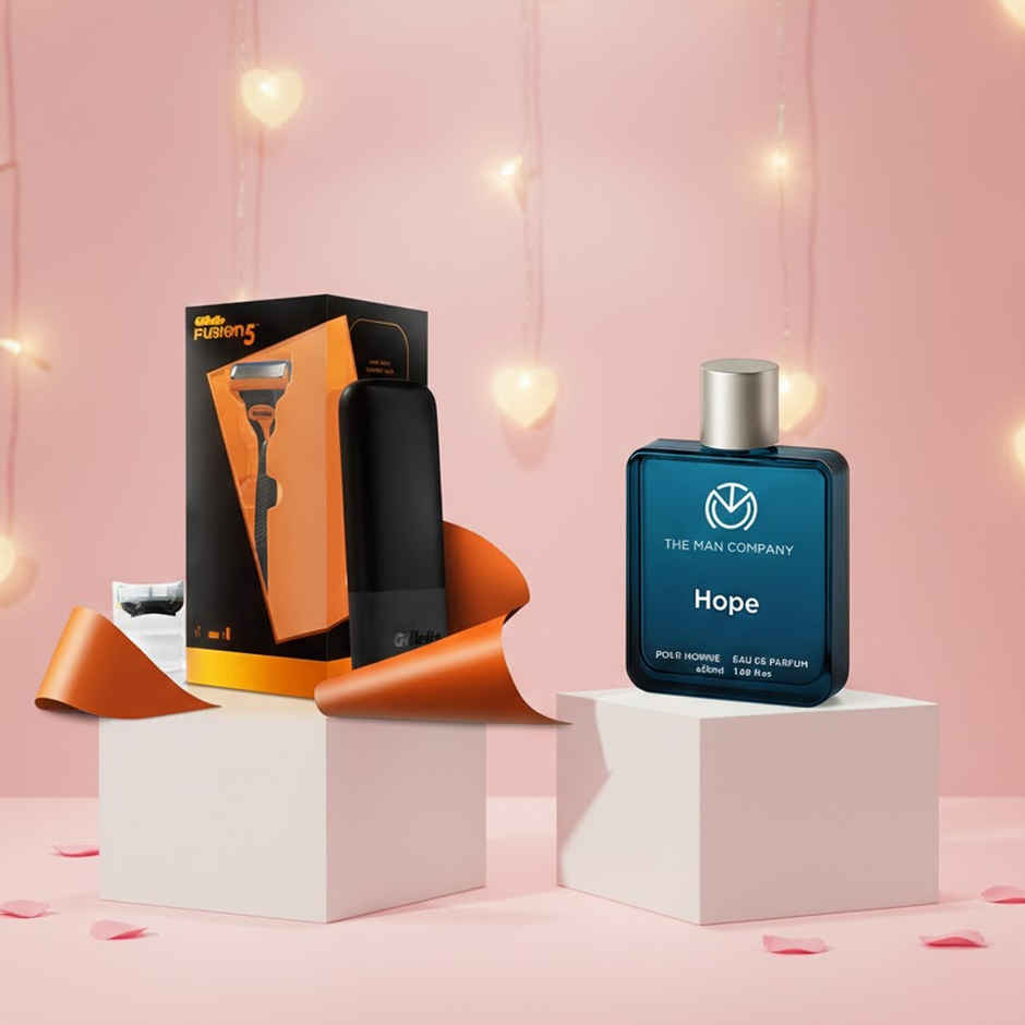 Gillette Fusion Premium Gift Set For Men (1pc) & The Man Company Mens Perfume (50ml) Combo
