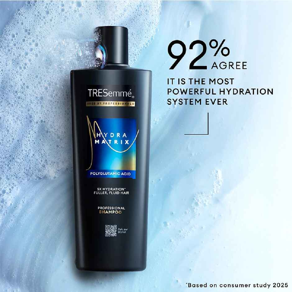 Tresemme Hydra Matrix Shampoo | Polyglutamic Acid for 100H of Hydrated, Fluid Hair | Paraben Free