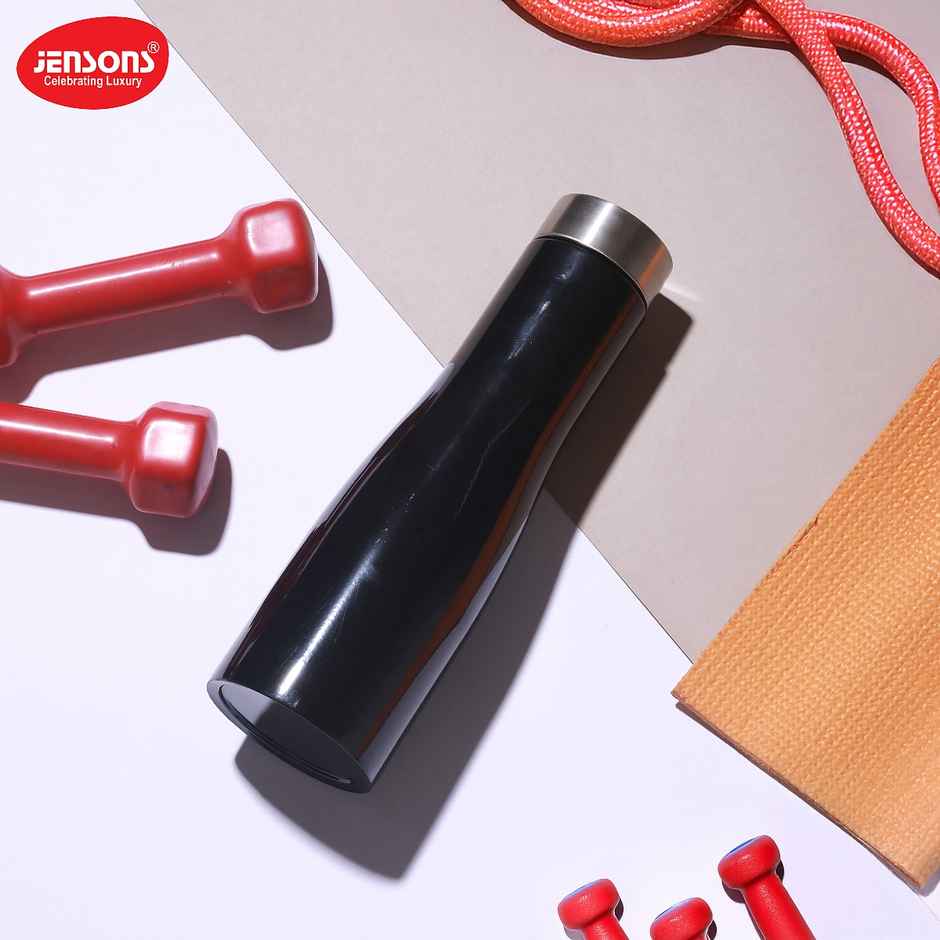 Jensons Stainless Steel Single Wall Flora 1 Bottle Liter | Black | 1 L