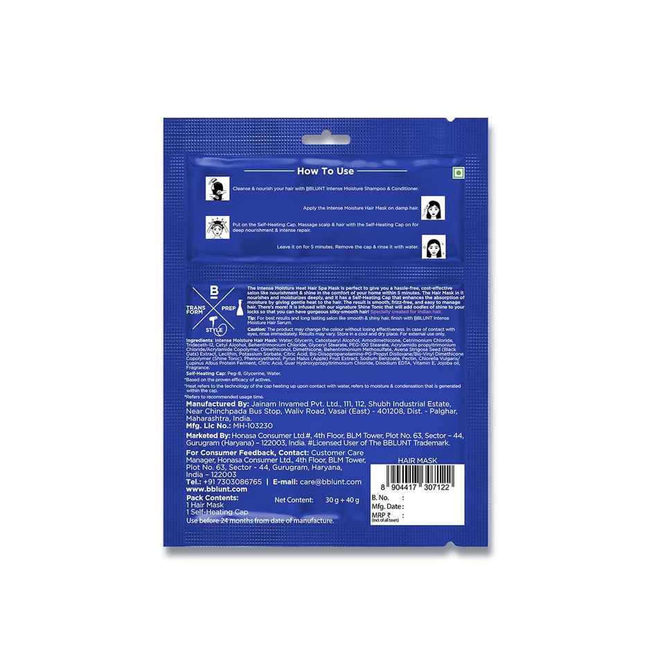 BBlunt Intense Moisture Heat Hair Spa Mask With Jojoba Oil & Vitamin E