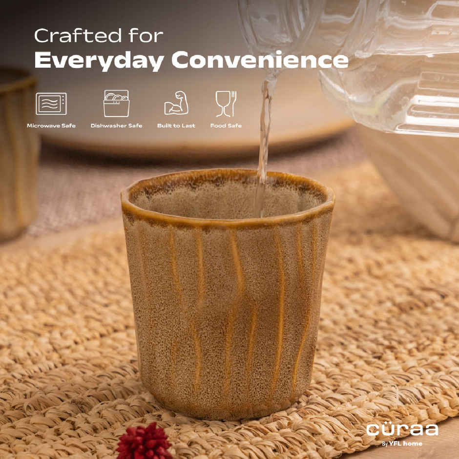 Curaa Rustic Ceramic Tumbler Set Of One For Office | Home-Travel-Gifting | Handcrafted - 280 ml