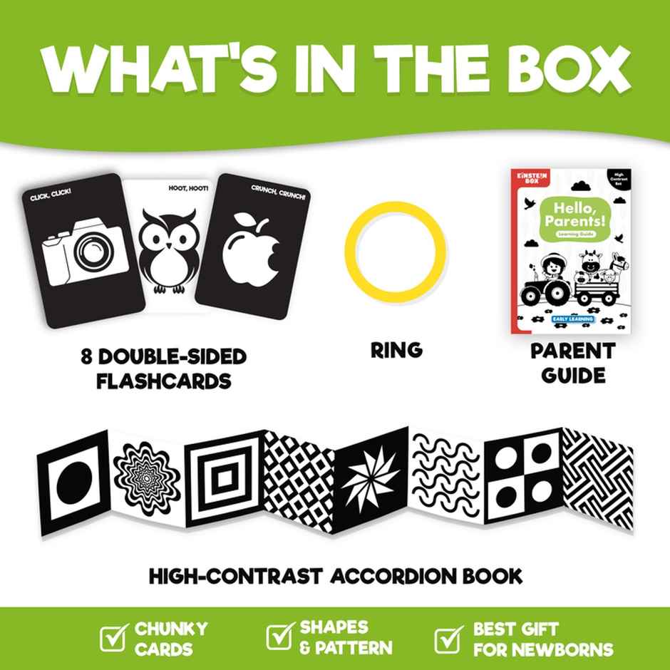 Einstein Box High Contrast Set For Babies and Infants 0-3-6-9-12 Months Old