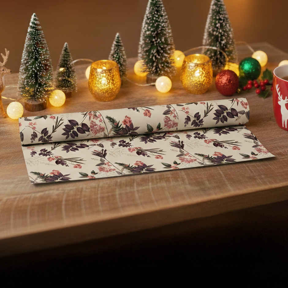 Tiger Notes Gift Wrap Festive Botanical | Beige | Decorative Use