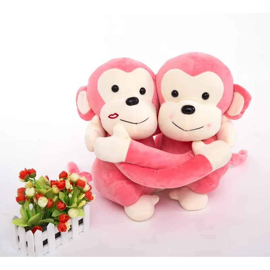 Dearjoy Hugging Monkey Pink 25 cm