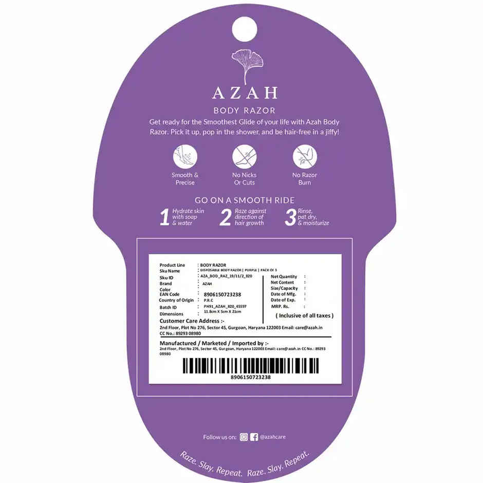 Azah Smooth Glide Disposable Body Razor