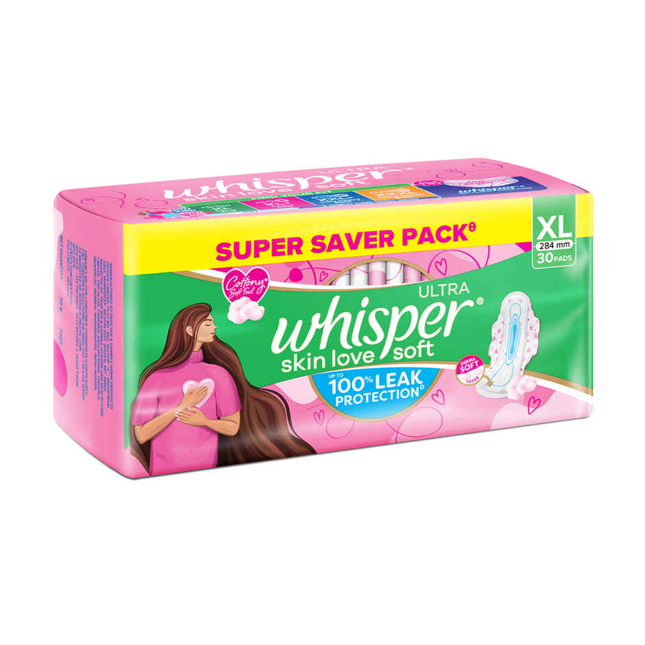 Whisper Ultra Skin Love Soft Sanitary Pads for Women | XL 