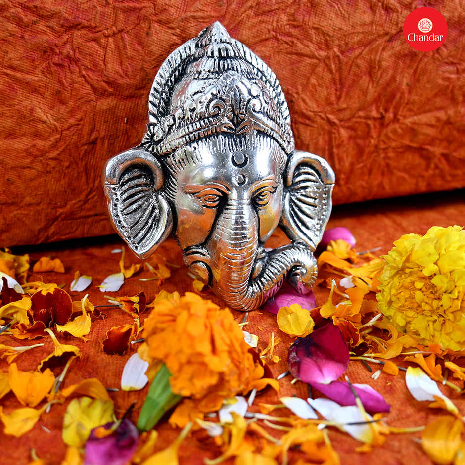 Chandar Baal Ganesh Wall Hanging Metal Oxodised 11.5X9.5 Cm