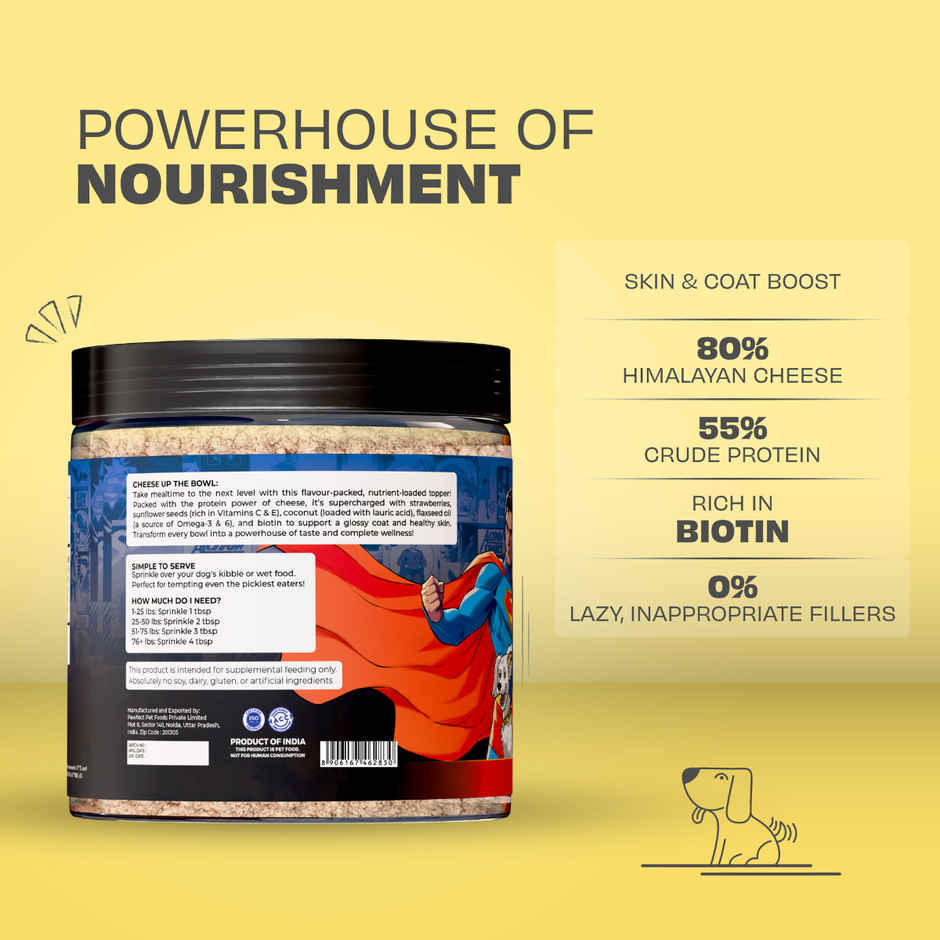 Pawfect Cheese Up Skin & Coat Boost Daily Food Topper for Dogs