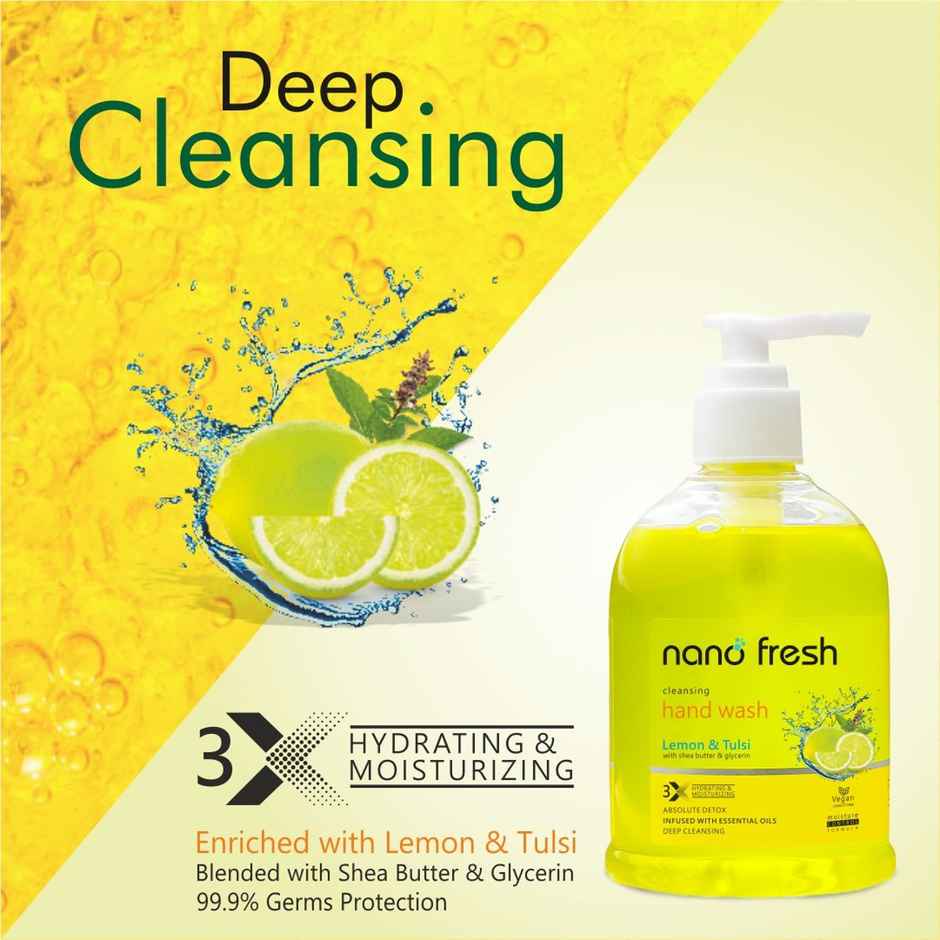 Nano Fresh Lemon & Tulsi Hand Wash With Shea Butter & Glycerin
