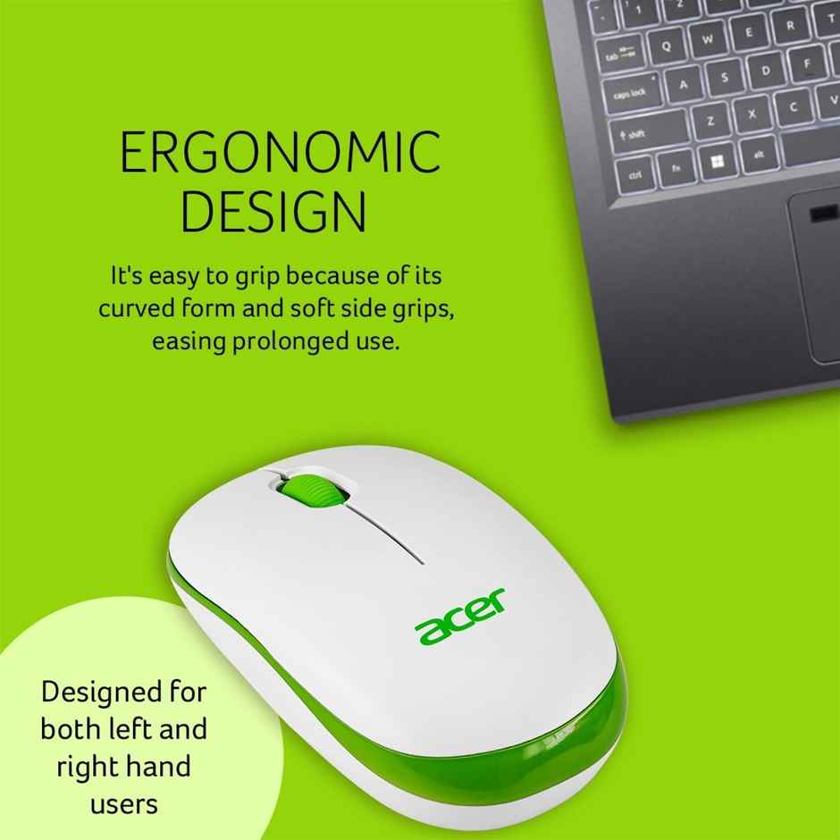 Acer Wireless Mouse (White/Green)