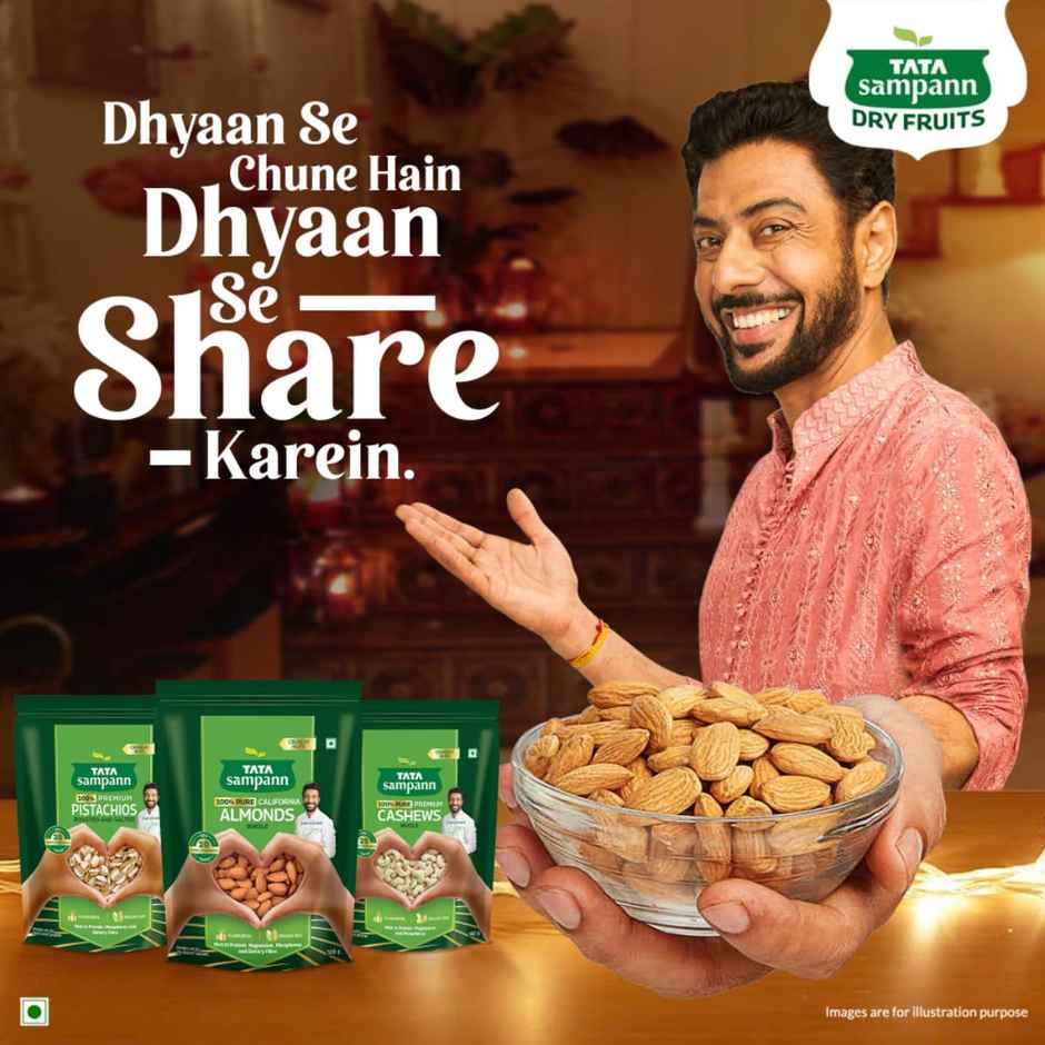 Tata Sampann 100% Pure California Almonds/Badam Giri | Whole Premium Quality