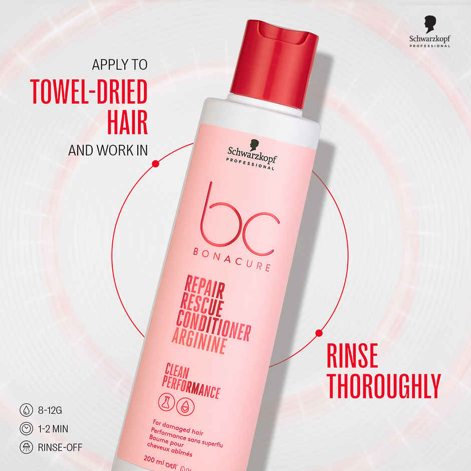 Schwarzkopf Professional Bonacure Repair Rescue Shampoo With Arginine(250ml) & Schwarzkopf Professional Bonacure Repair Rescue Conditioner With Arginine(200ml) Combo