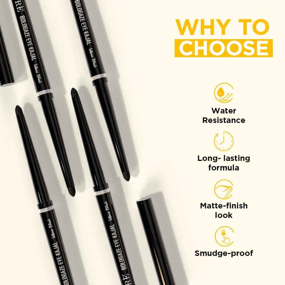 Orgatre Boldgaze Eye Kajal 24 Hour Lasting Easy Glide Smudge Proof Water Resistant