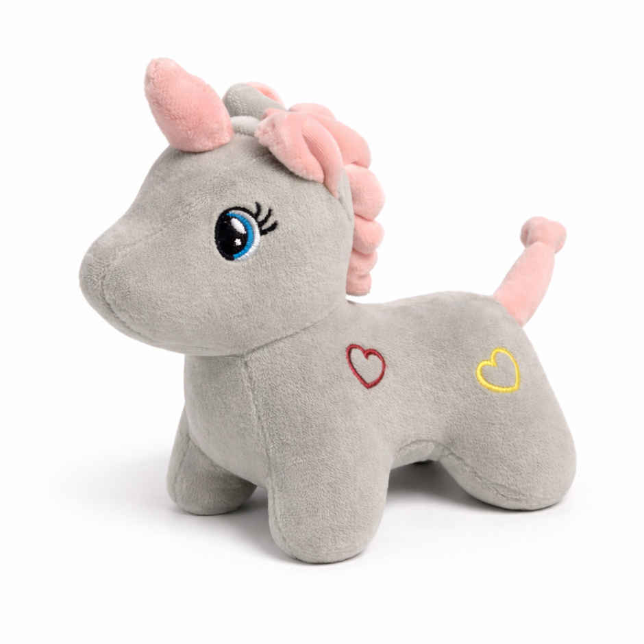 ZooWee Grey and Pink Small Unicorn Plush 17 cm