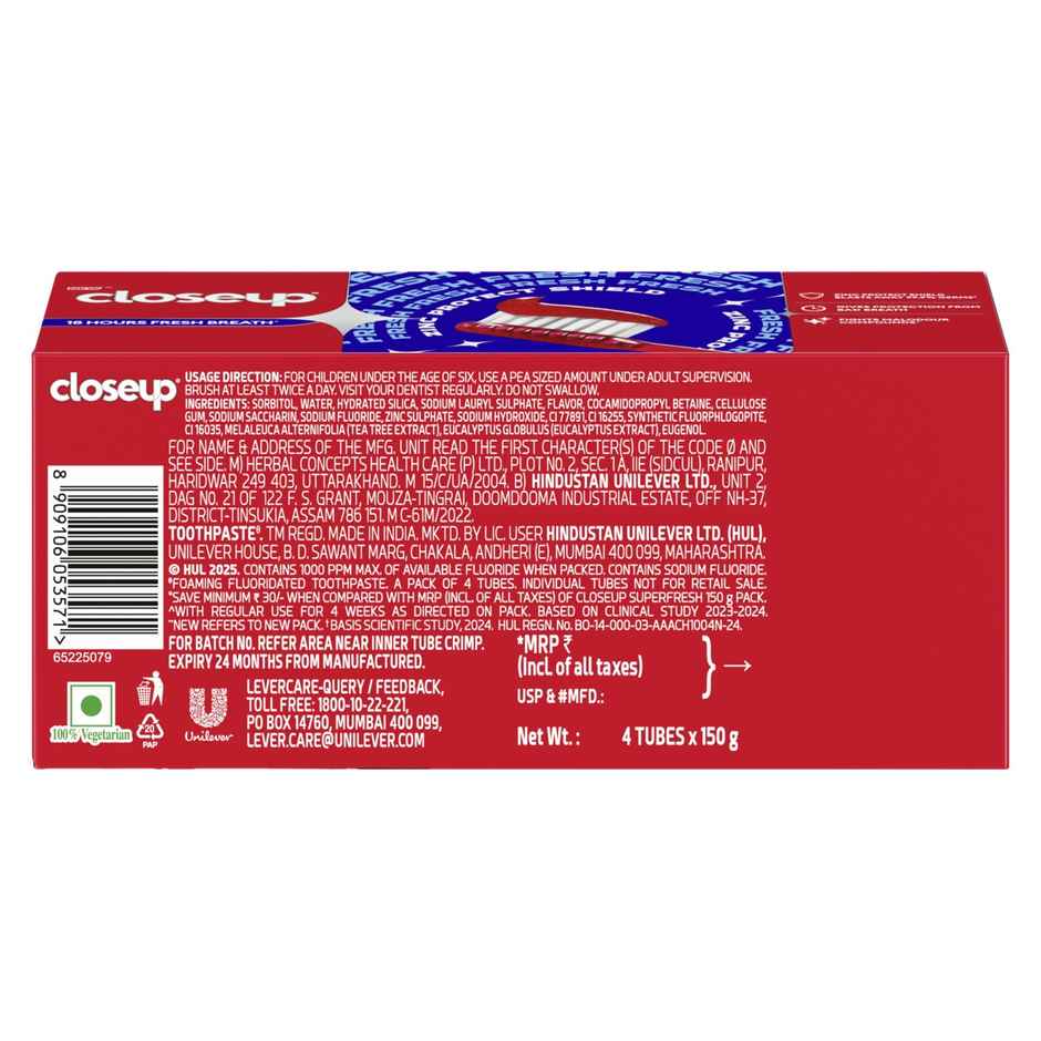 Closeup Toothpaste | Long lasting 18 Hours Of Fresh Breath & White Teeth