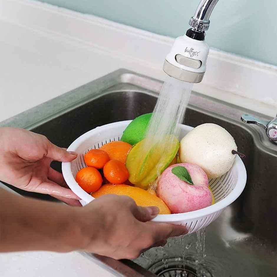 Urbanfix 360 Tap Extension for Kitchen Sink | Movable Water-Saving Faucet Bubbler - White