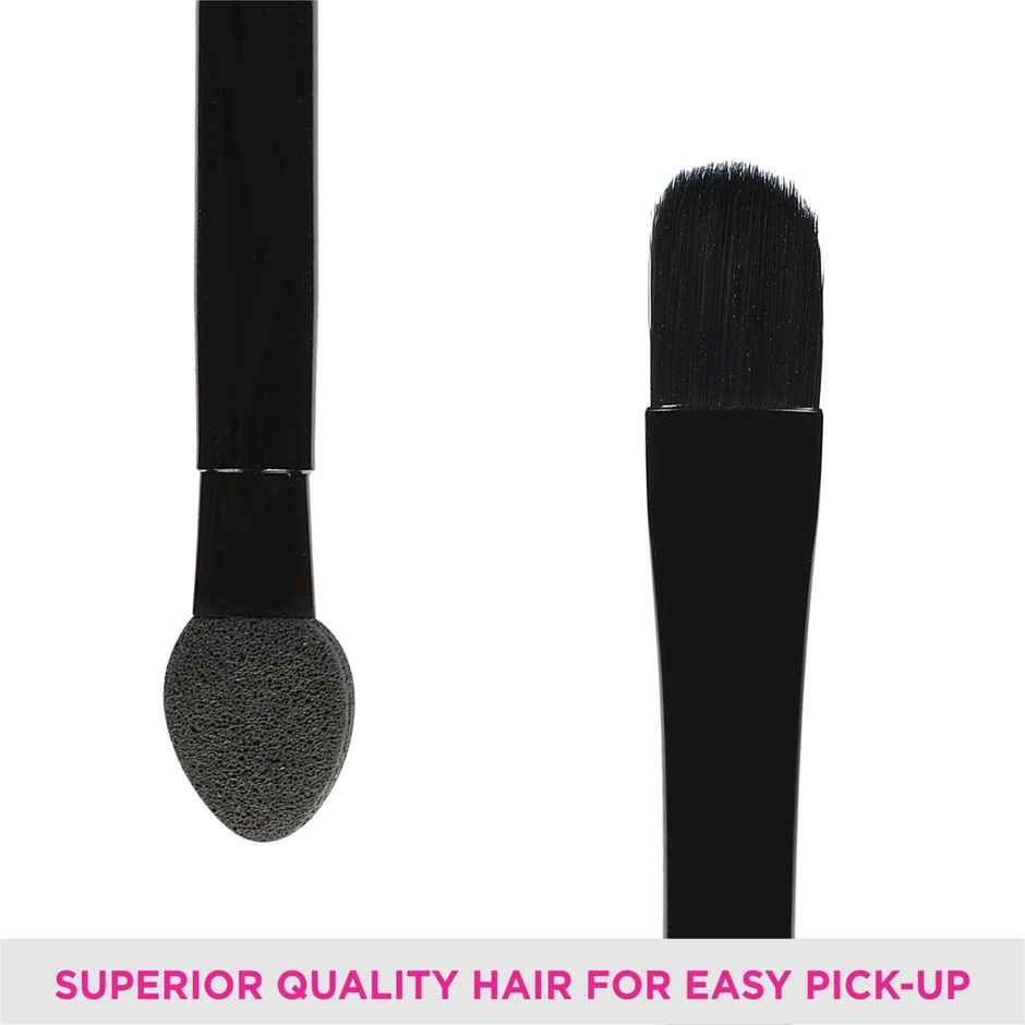 VEGA 2 in 1 Mini Makeup Brush with Eye Shadow and Eye Applicator| Brown|DMB-01