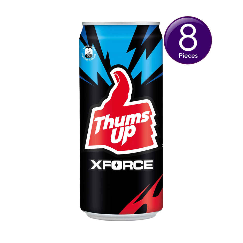Thums Up X Force Zero Sugar Soft Drink Can | Zero Calories | Carbonated Beverage Combo