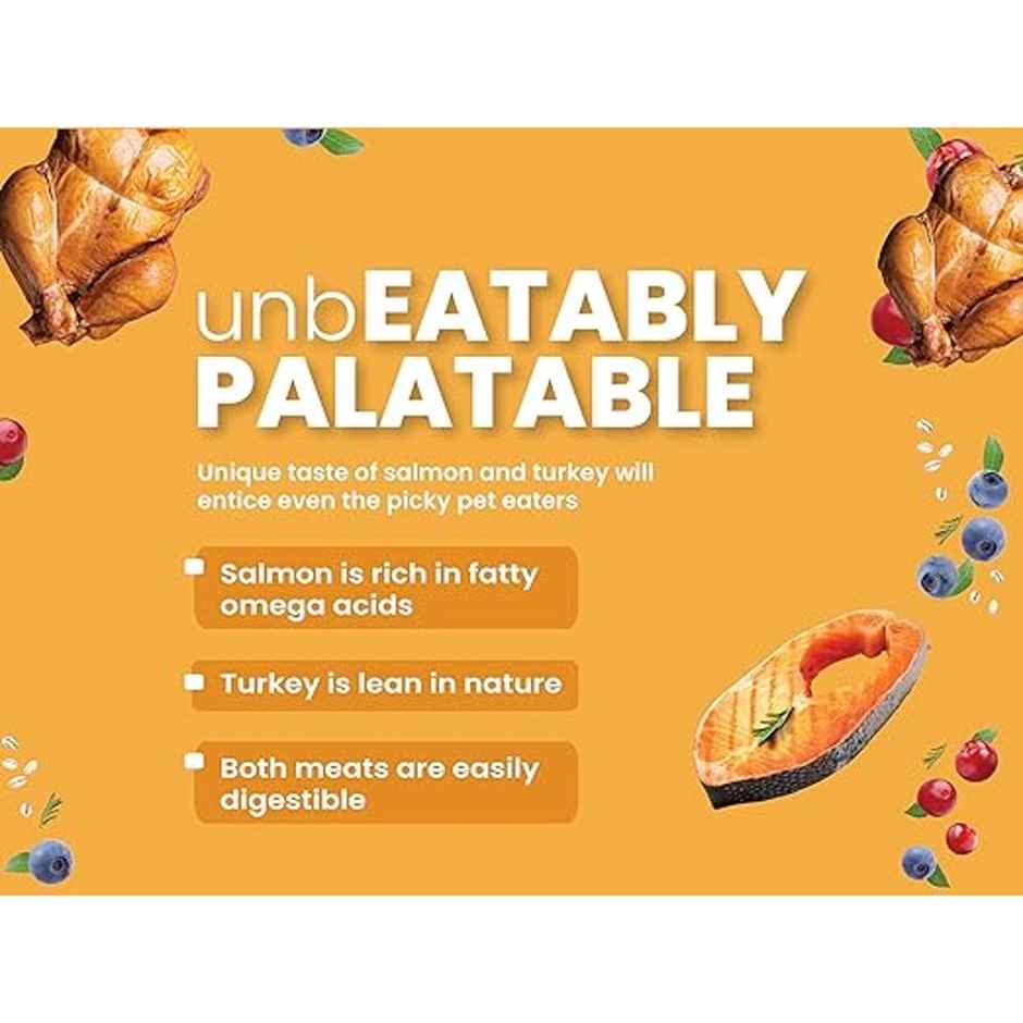 Bark Out Loud | Salmon And Turkey Dog Food For Medium / Large Breed (2kg) & Bark Out Loud Mini Fishes Dog Treats - No Grain & Hypoallergenic Snack For Dogs (100g) Combo