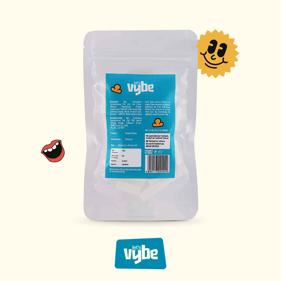 Lets Vybe Smoking Material Filters - 50 Unit