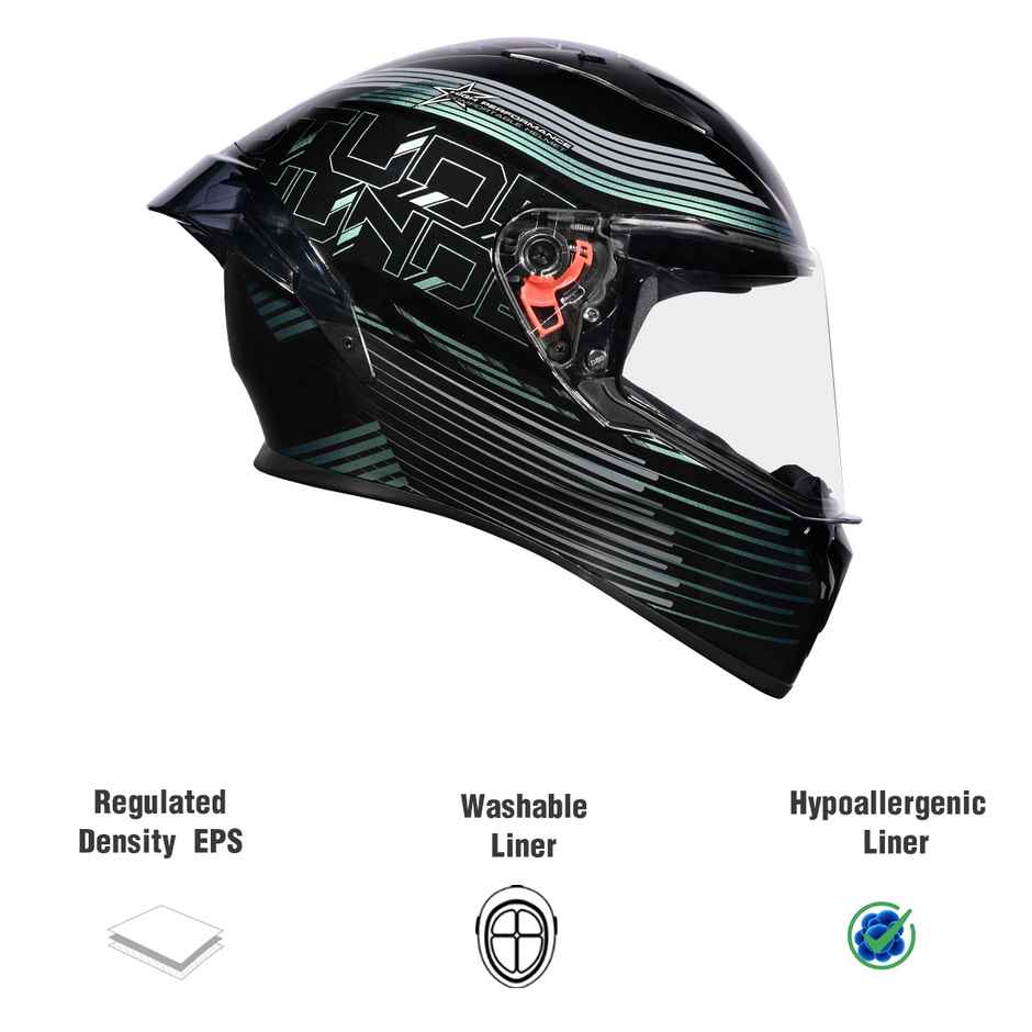 Studds Thunder D11 Full Face Helmet with Spoiler |Chameleon - L