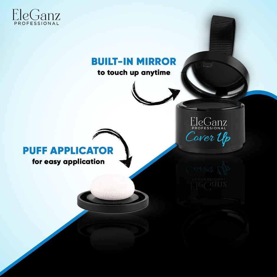 EleGanz Professional Cover-Up Hair Powder | Instant Root Concealer - Black
