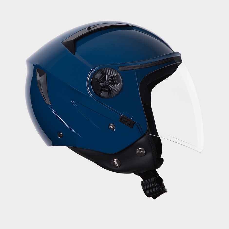 Studds Vogue Open Face Motorcycle Helmet with Clear Visor |Petrol Blue - L