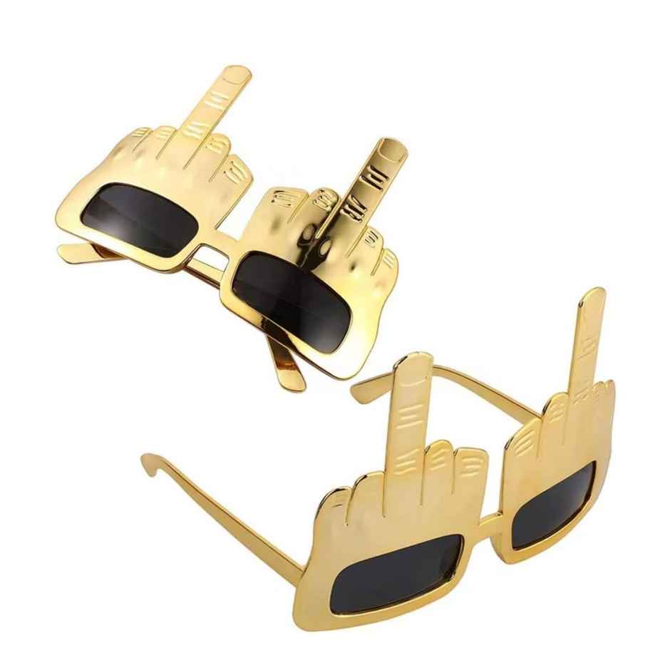 Middle Finger Funky Glasses | Chrome