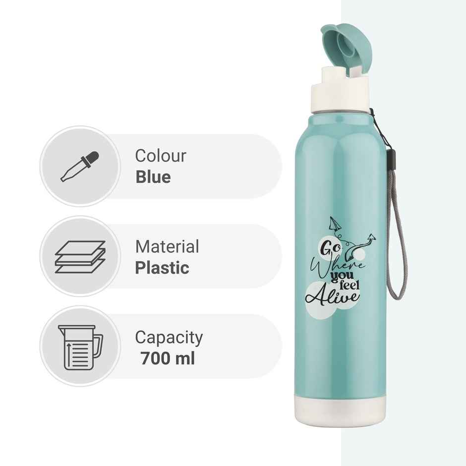 Flair Oxy 900 PP Inner Insulated Water Bottle | Blue | 700 ml