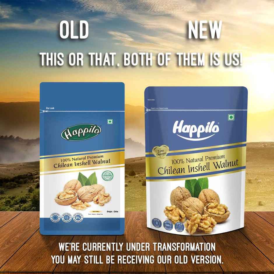 Happilo Premium Truly Natural Chilean Inshell Walnut Kernels Value Pack