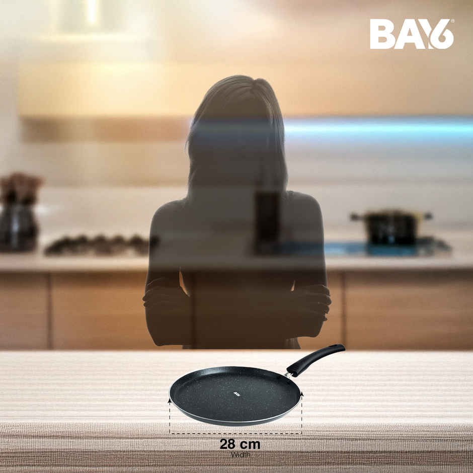 BAY6 Nonstick Dosa Tawa | 28 cm - Grey
