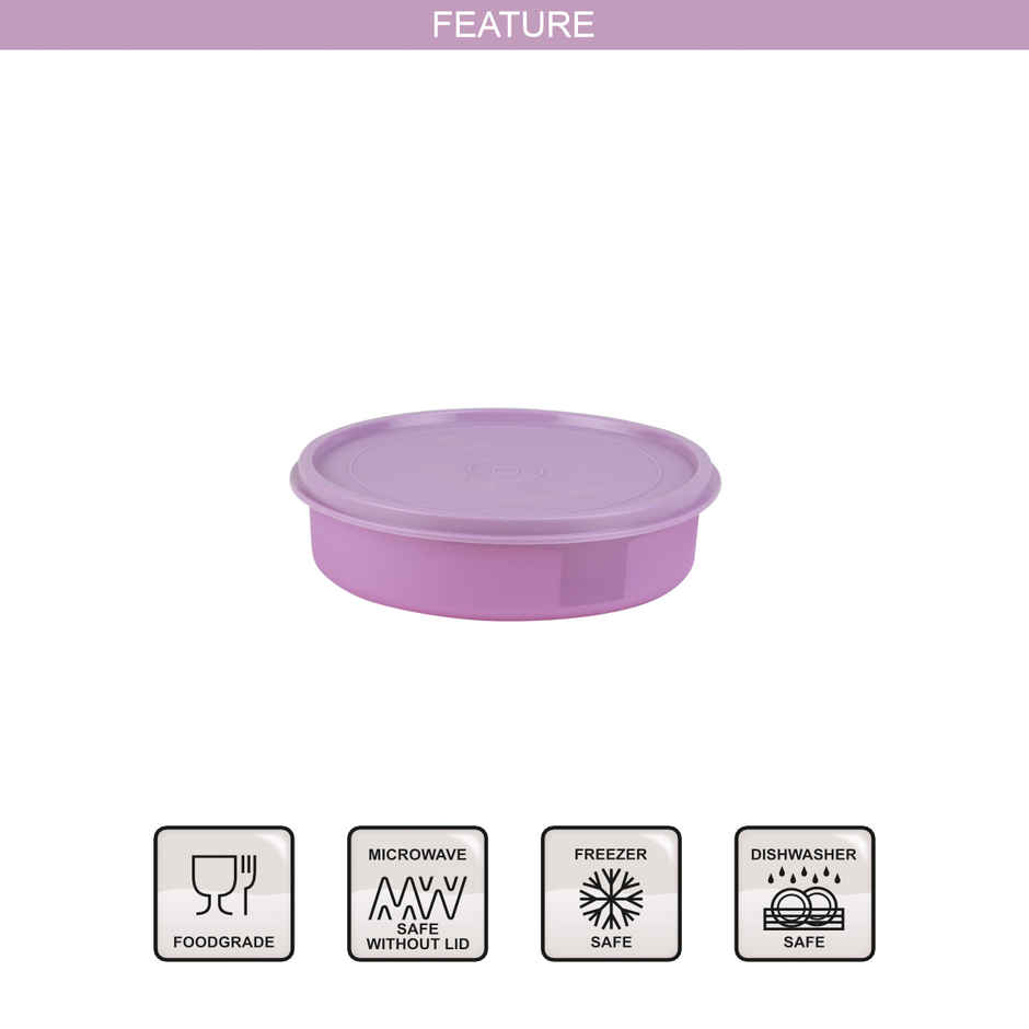 Joyo Fresherware Round Khakhra, Papad, Roti Storage Container, 750ml, Assorted