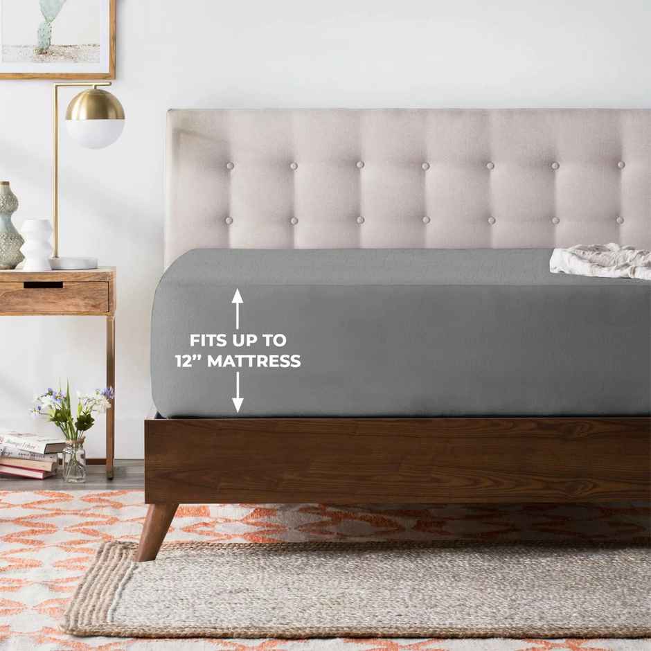 Story@Home Terry 100% Waterproof and Dustproof King Size Mattress Protector Gray | 78 x 72 Inch