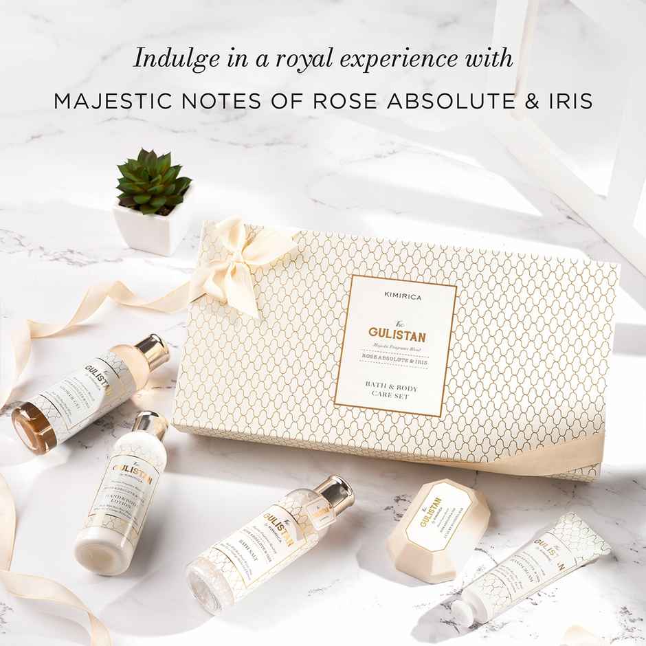 Kimirica Gulistan Indulgence Set | Luxury Bath & Body Gift Set with Soothing Rose Fragrance