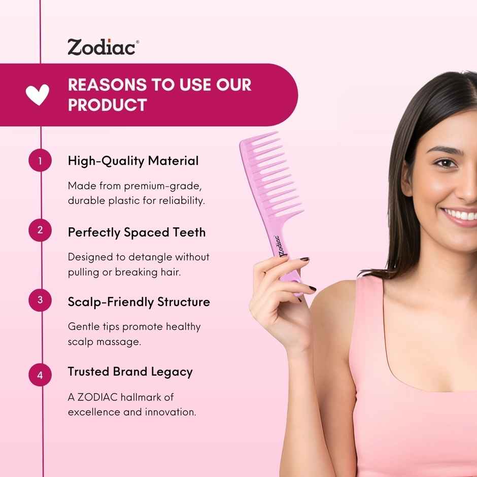 Zodiac Viva Detangling Comb | Pink
