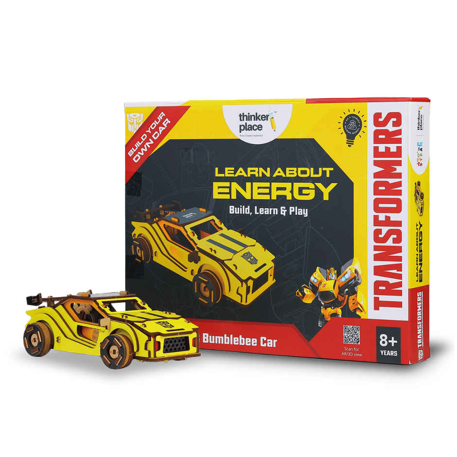 ThinkerPlace Transformers Bumblebee Car Kit | Build, Learn & Play with Pull-Back Car (Age 8+)