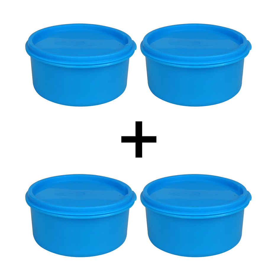 Princeware Store Fresh Round Container Set of 2 Pieces 650 ml Each- Blue Combo