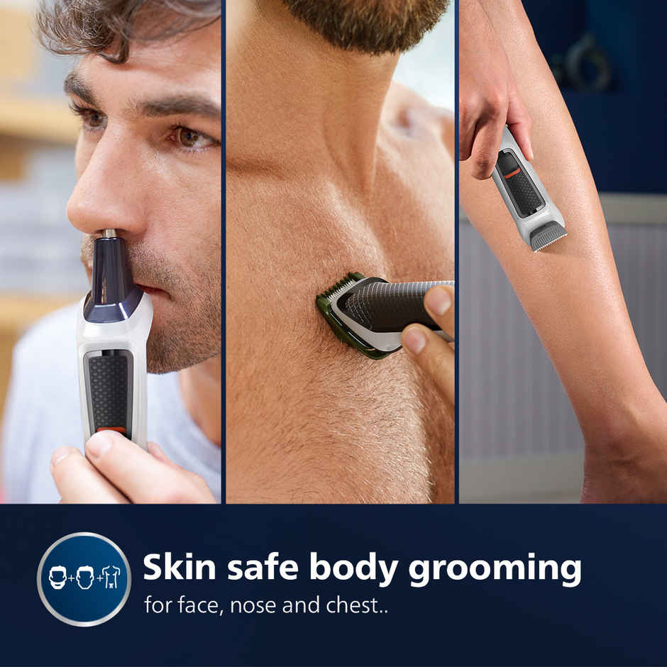 Philips India's No.1 Men's Trimmer | 7-in-1 Kit | Self Sharpening Blades | Single Stroke Grooming | MG3721/65