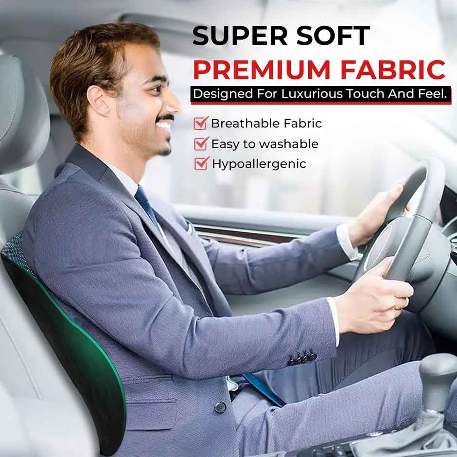 Trajectory Orthopedic Lumbar Support Pillow for Chair & Car - Memory Foam for Back Pain Relief