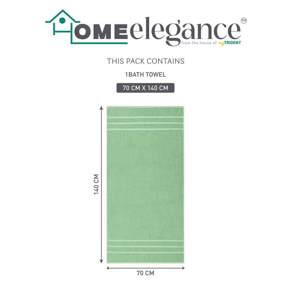 Home Elegance by myTrident Day to Day Bathtowel | 340 GSM | Spa Green