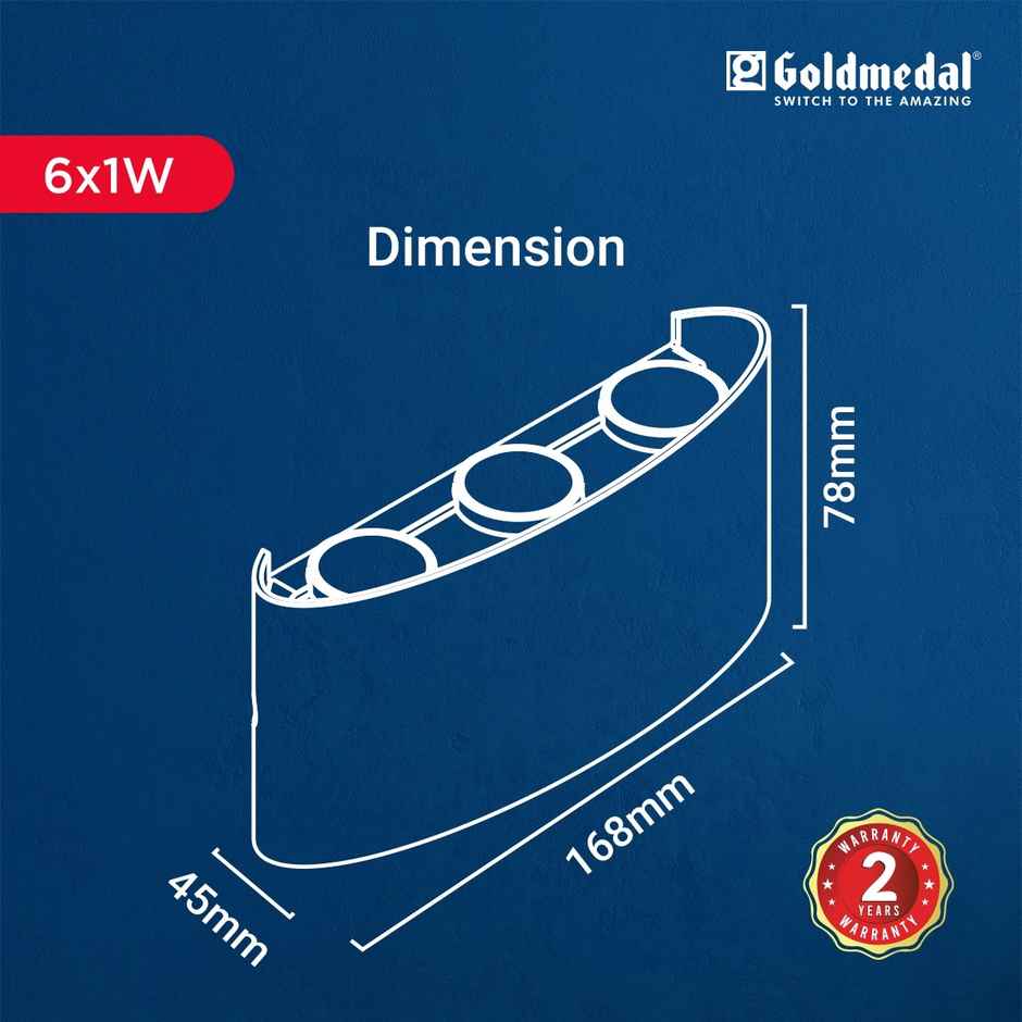 Gold Medal Parkos 01 6W Up-Down LED Outdoor Wall Light | IP54 Waterproof Exterior Wall Mount | Decorative Indoor/Outdoor Light for Garden, Balcony & Gate