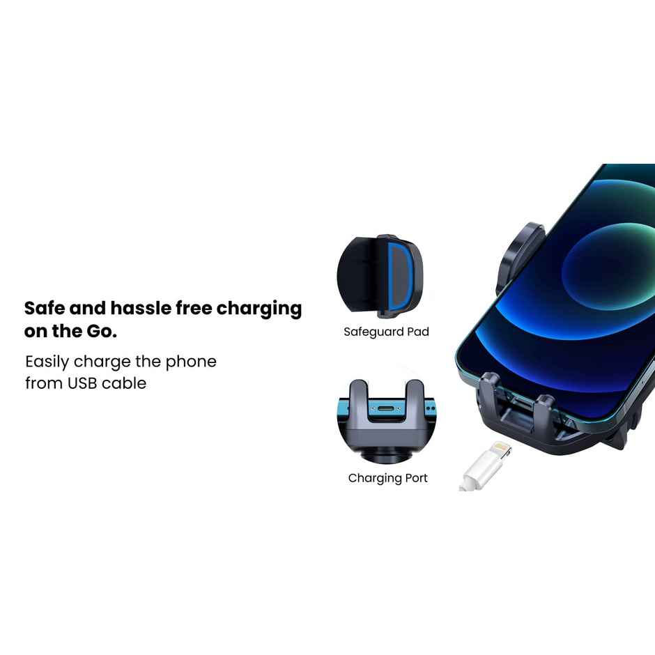 Portronics Clamp M2 Car Mobile Holder - Strong Suction Cup