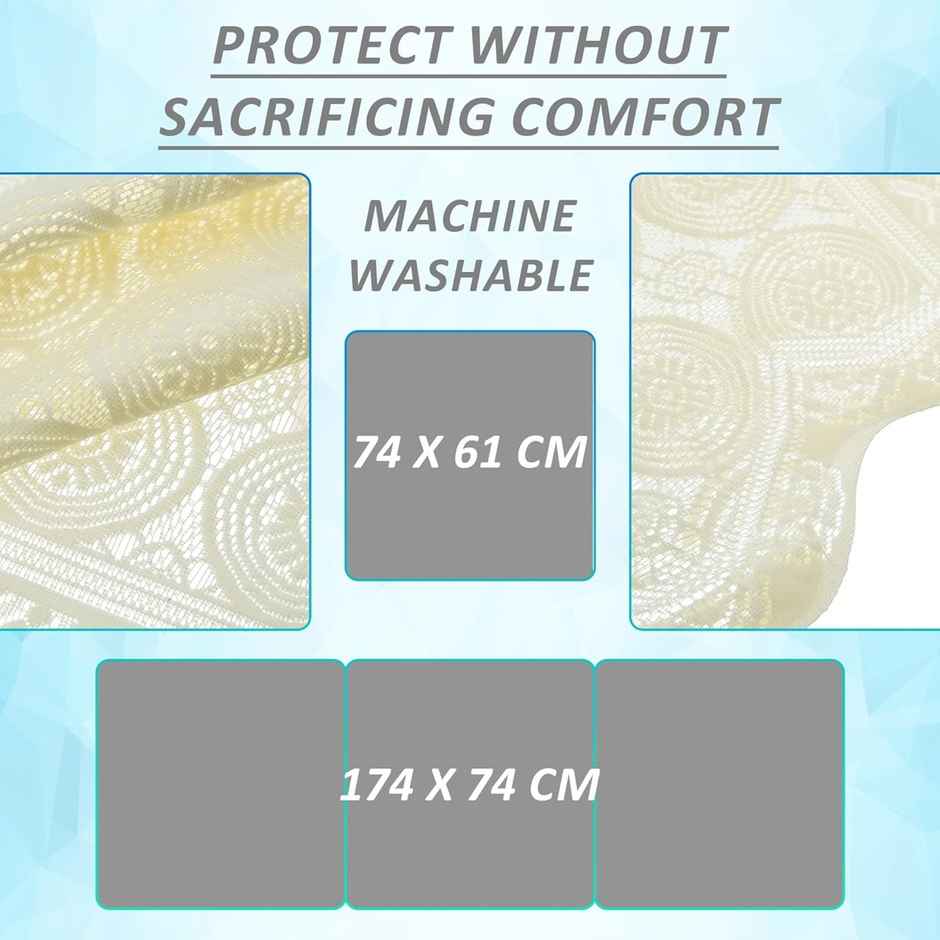 Kuber Industries Premium 5 Seater Sofa Cover | Chikankari Cotton | 10 Pieces | Cream