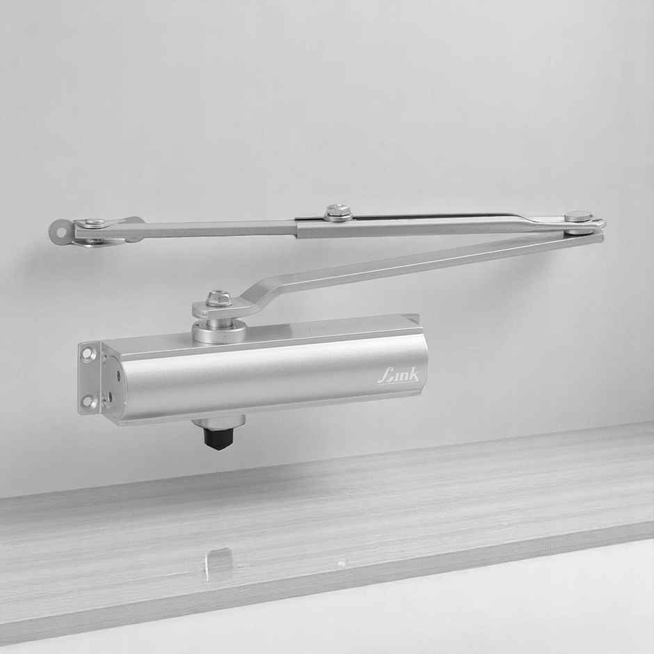 Link Door Closer For Wooden Doors And Aluminum Doors | Door Weight Up To 45 Kg - Silver