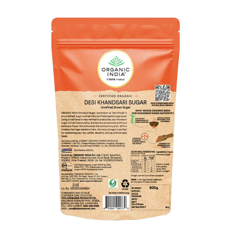 A TATA Product - Organic India Desi Khandsari Sugar (Unrefined Brown Sugar)