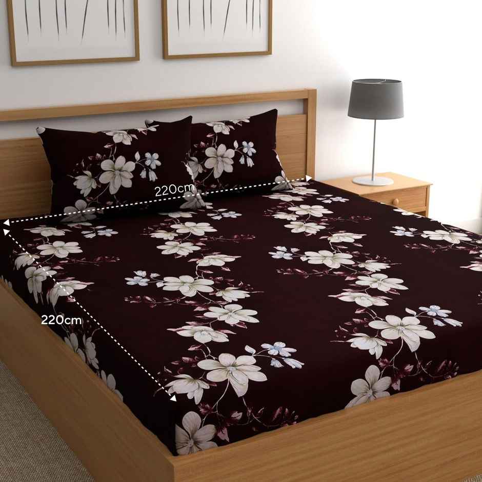 CG HOMES Double Bedsheet With Two Pillow Covers | Design Db616