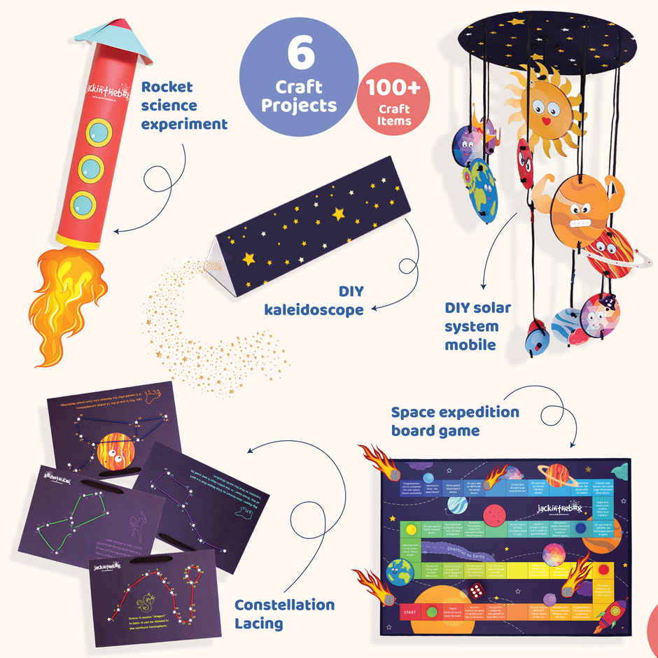 Jackinthebox All Things Space 6-In-1 Art & Craft Kit