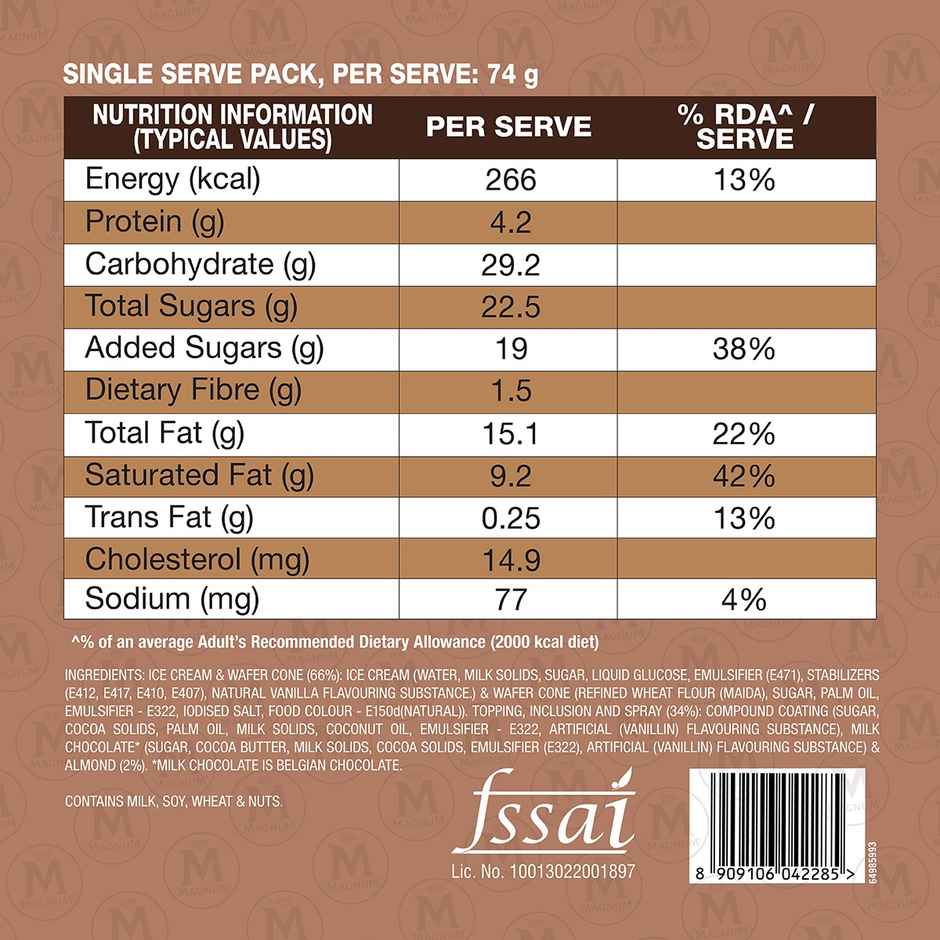 Kwality Wall's Magnum Almond Ice Cream Cone